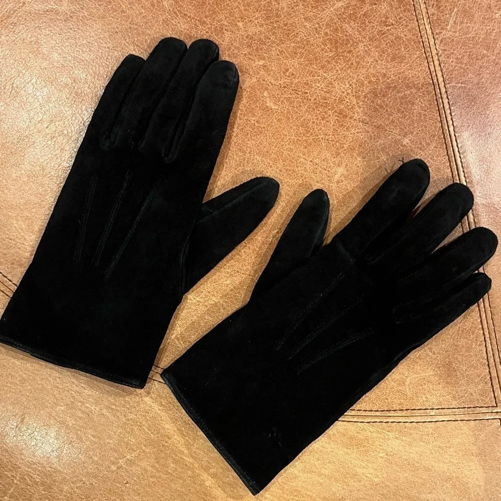 Vintage 100% Leather Classic Black Driving Gloves